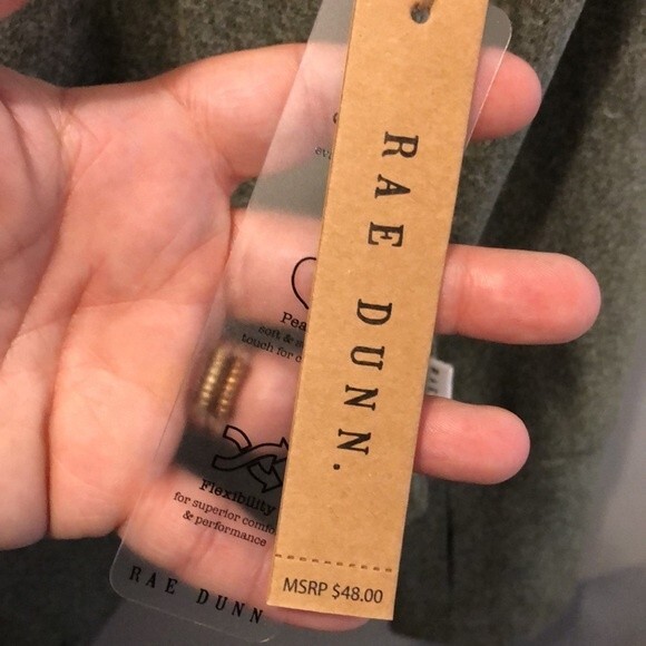 Rae Dunn keyhole longsleeve top size large “MEDITATE” - Picture 5 of 8